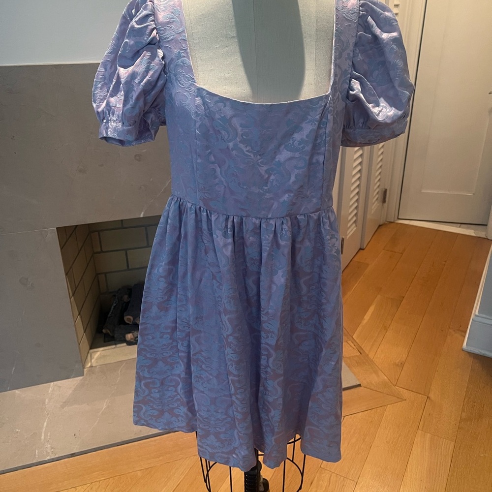 Sugar Thrillz Lavender Puff Sleeve Mini Dress